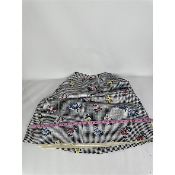Vintage Fairy Chess Houndstooth Floral Skirt Size 6 - Picture 8 of 9